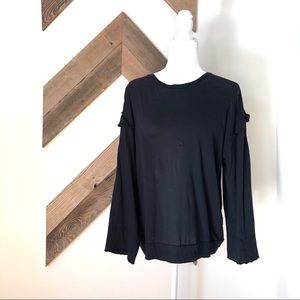 CJLA Black Long Sleeve Top